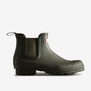 NEW Hunter Boots Men's Original Chelsea Dark Olive Rubber Rain Boots